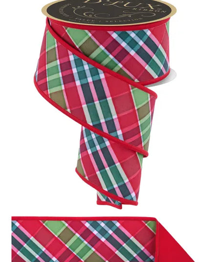 2.5" x 10yd Bold Plaid/Fused Ribbon