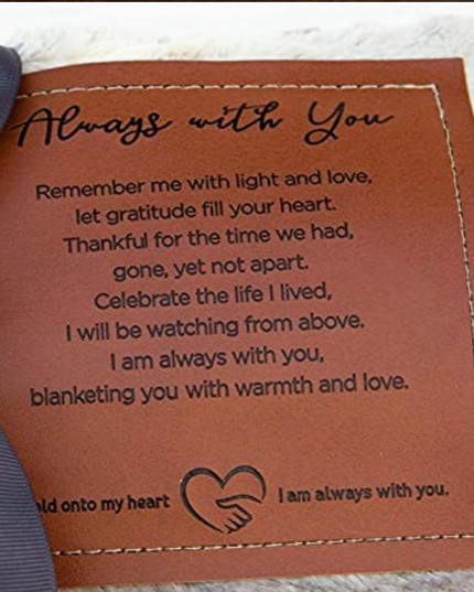 Softly Said Sympathy Blanket Always With You Sentiment