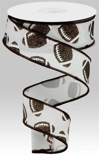 1.5" x 10yd Glitter Football