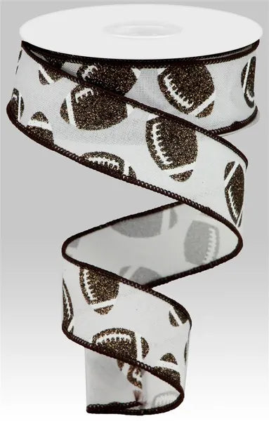 1.5" x 10yd Glitter Football
