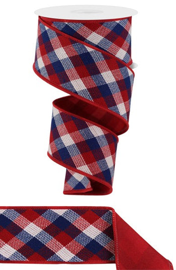 2.5" x 10yd Diag Woven Check/Pg Fused image 0