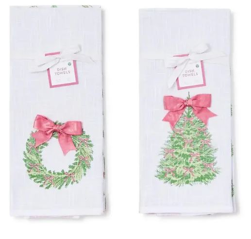 Dish Towel with Satin Bow Accent