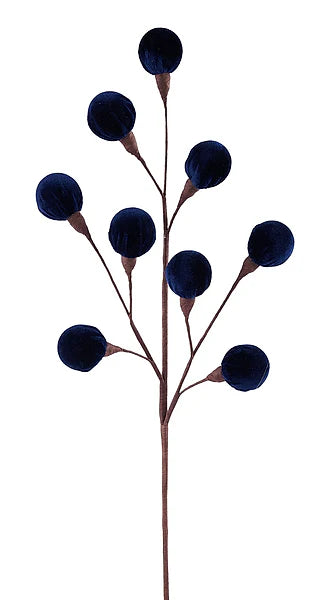 23"L Velvet Wrapped Styro Ball Spray