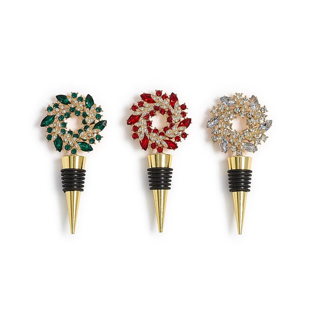 Holiday Wreath Bottle Stopper in Gift Box