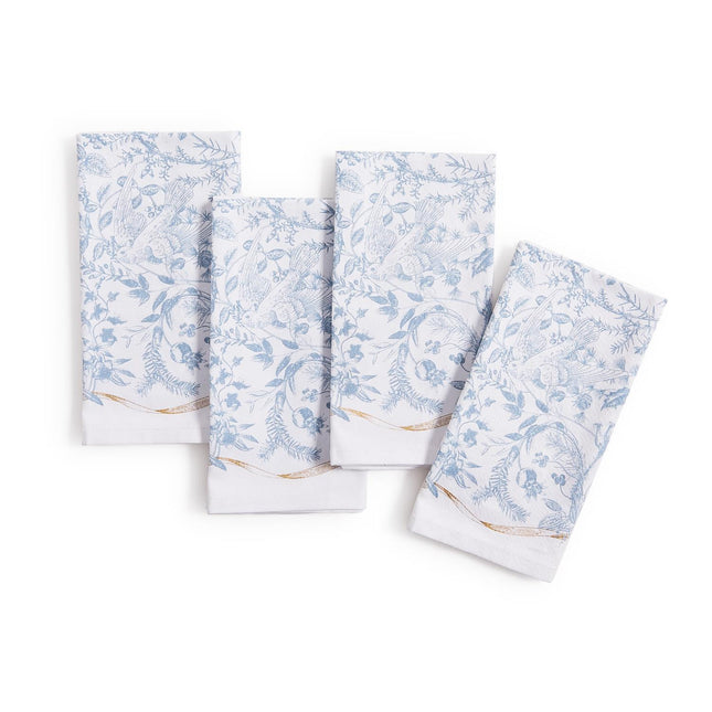 Set of 4 Gilded Cottage Cloth Napkins