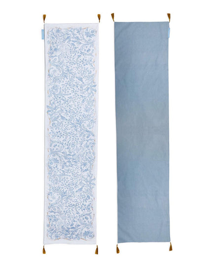 Gilded Cottage Double Sided Table Runner with Gold Tassel Accent - Cotton
