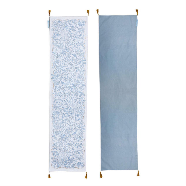 Gilded Cottage Double Sided Table Runner with Gold Tassel Accent - Cotton