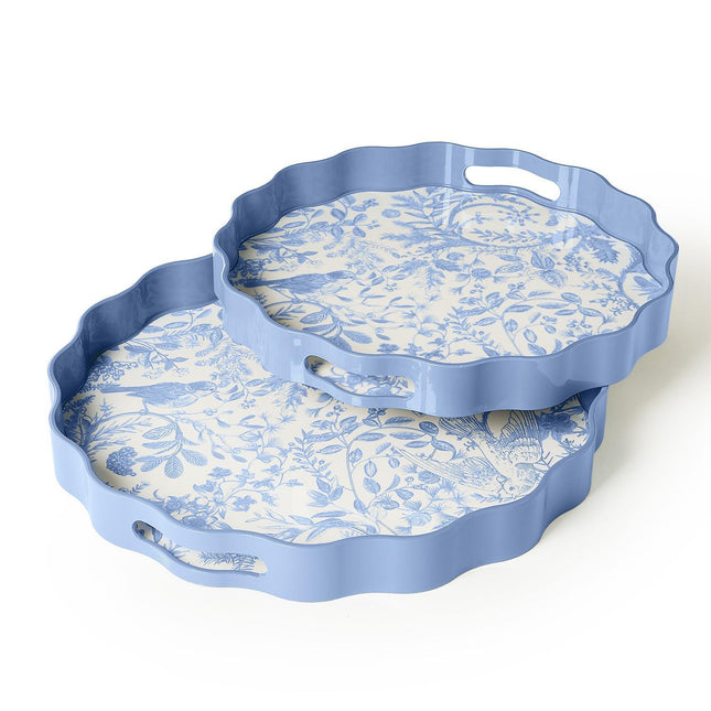 Scalloped Lacquered Trays (2 Sizes)
