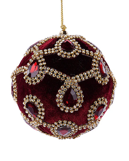 4"Dia Teardrop Diamond/Velvet Orn