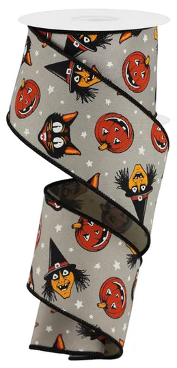 2.5" x 10yd Vintage Cat/Witch