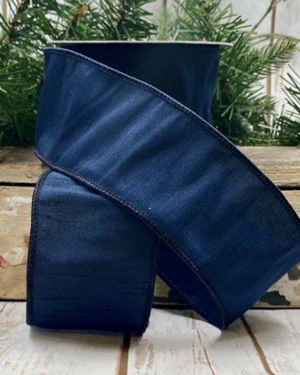 2.5" x 10yd Georgette Dupioni Navy