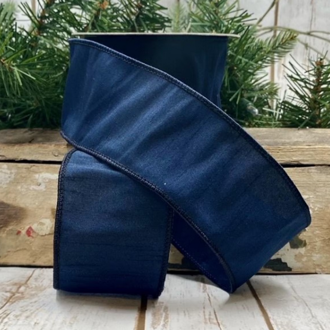 2.5" x 10yd Georgette Dupioni Navy