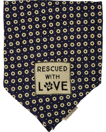 Rescued With Love Floral Large Pet Bandana image 1