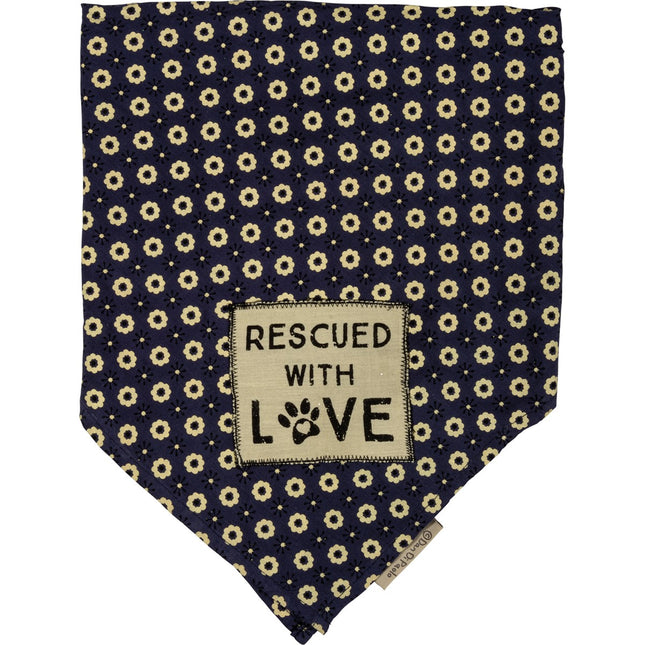 Rescued With Love Floral Large Pet Bandana image 1