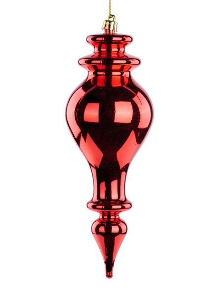 10" x 3.5" Red Shiny Finial Ornament image 0