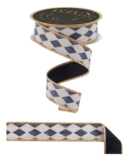 1.5" x 10yd Antique Harlequin/Fused