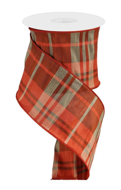 4"x10Y Plaid Faux Dupioni