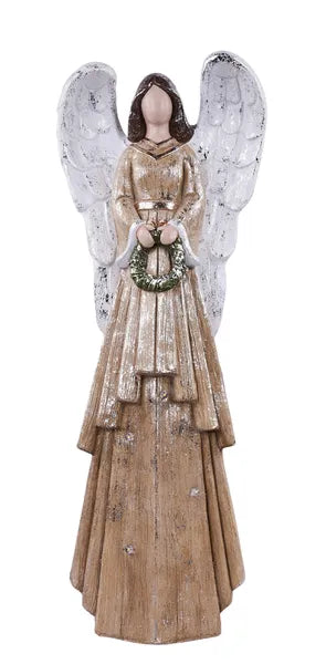 24.75"H x 9"L Angel W/Wreath