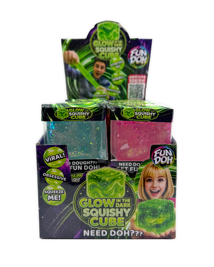 Fun Doh Glow in the Dark Squishy Sparkle Cube