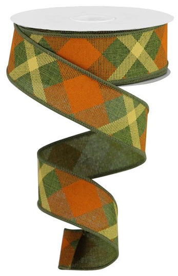 1.5" x 10yd Printed Plaid On Royal image 0