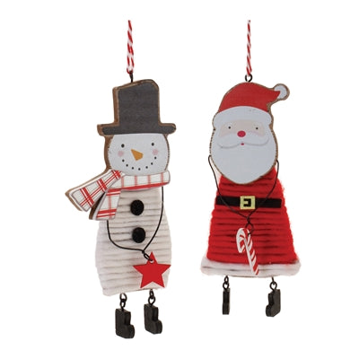 Santa/Snowman Ornaments 6.5"