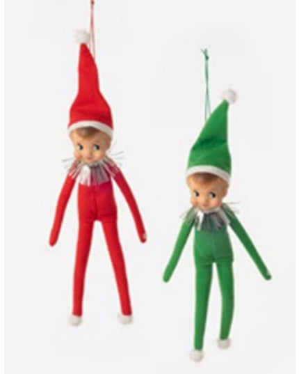 Felt Elf w/ Vinyl Head, Adjustable Limbs, Assorted Colors