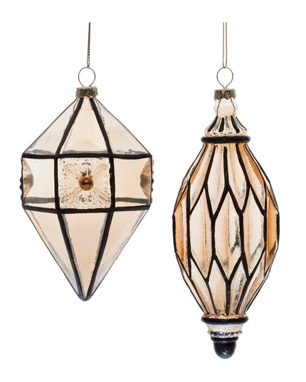 Ornament (2 Asst) 5.5"H, 7"H Glass