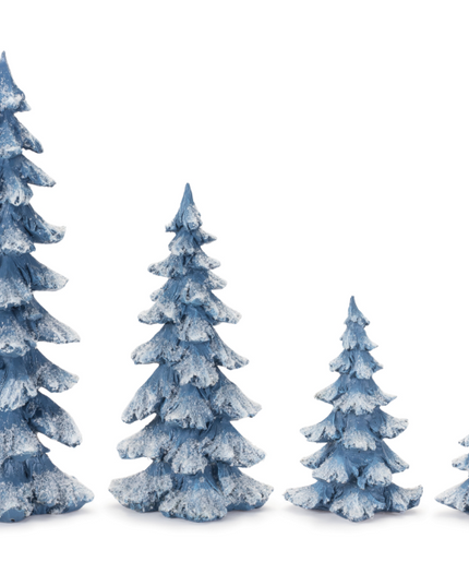Resin Tree Blue frosted assorted sizes