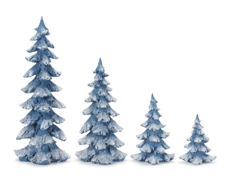 Resin Tree Blue frosted assorted sizes
