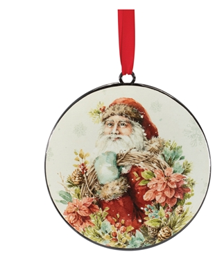 Santa Disc Ornament 6"