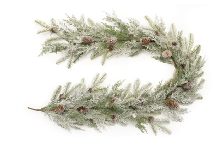Frosted Mixed Pine Garland 72"