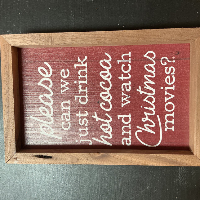 Hot Cocoa & Christmas Movies Sign