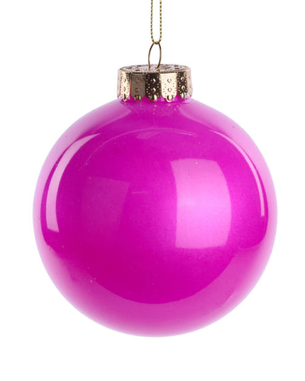 100MM Glass Look Ornament Fuchsia image 0