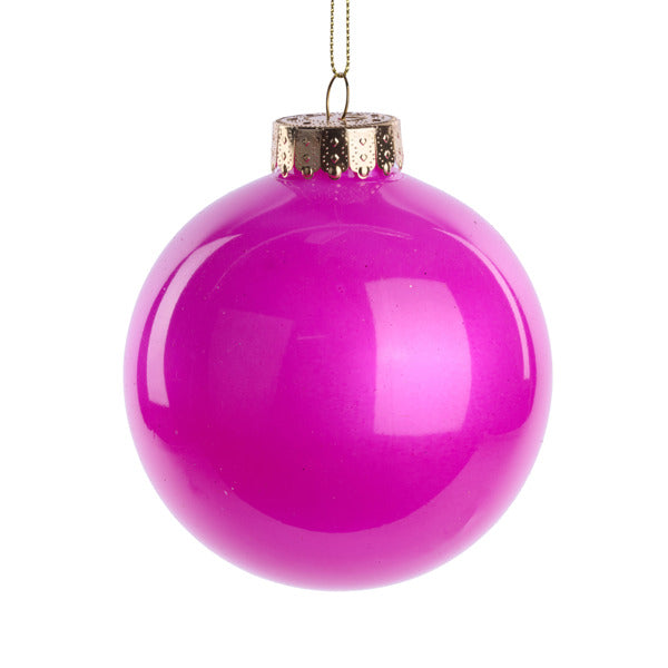 100MM Glass Look Ornament Fuchsia image 0