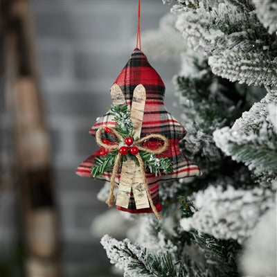 Tree w/Skies Ornament 6”H Polyester