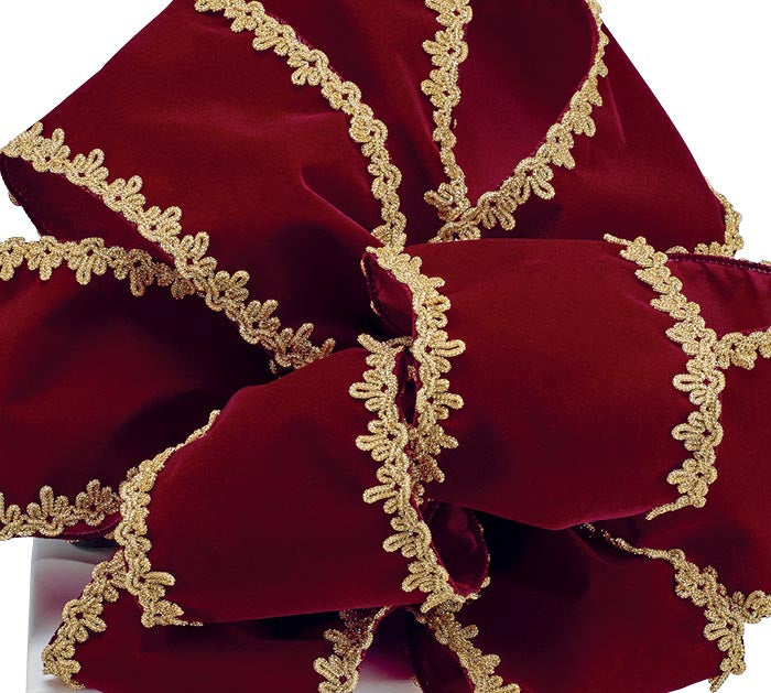 Ribbon Red Velvet Gold Trim
