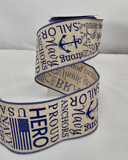 2.5"x10Y Navy Service Ribbon image 0