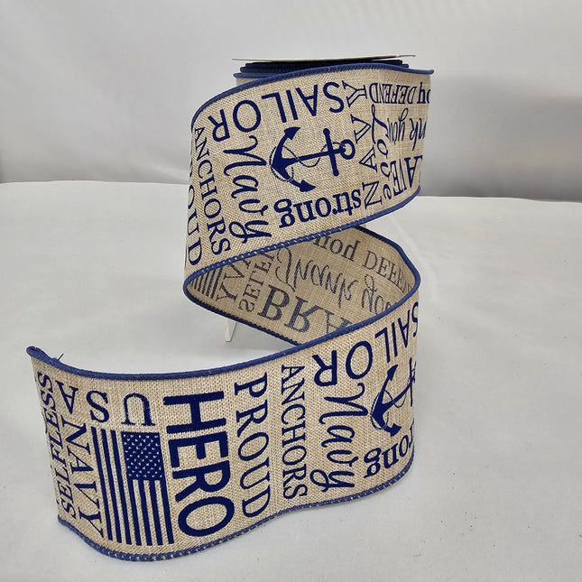 2.5"x10Y Navy Service Ribbon image 0