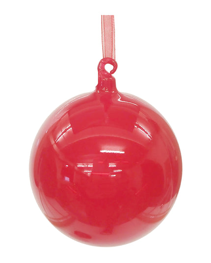 Ball Ornament 4”D Glass