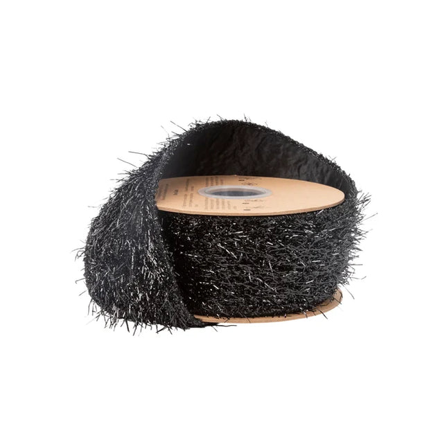 2 1/2" Wired Ribbon | Black Sparkle Fur | 10 Yard Roll