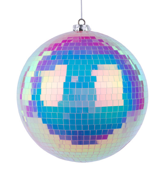 200MM WHITE MIRROR BALL ORNAMENT image 0