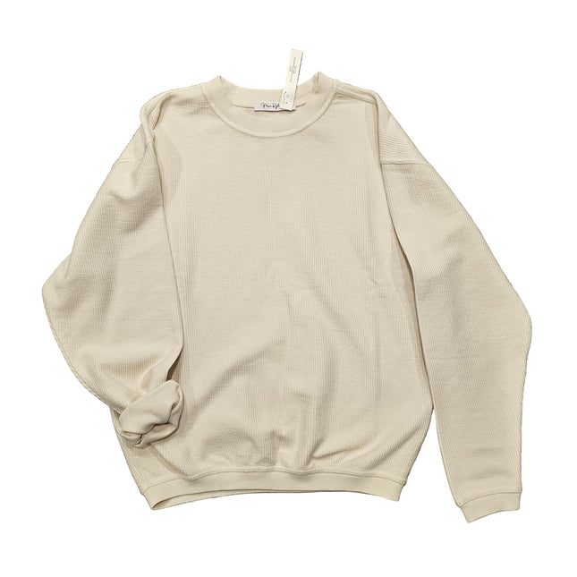 Luxe Corded Sweatshirt - Eggnog image 0