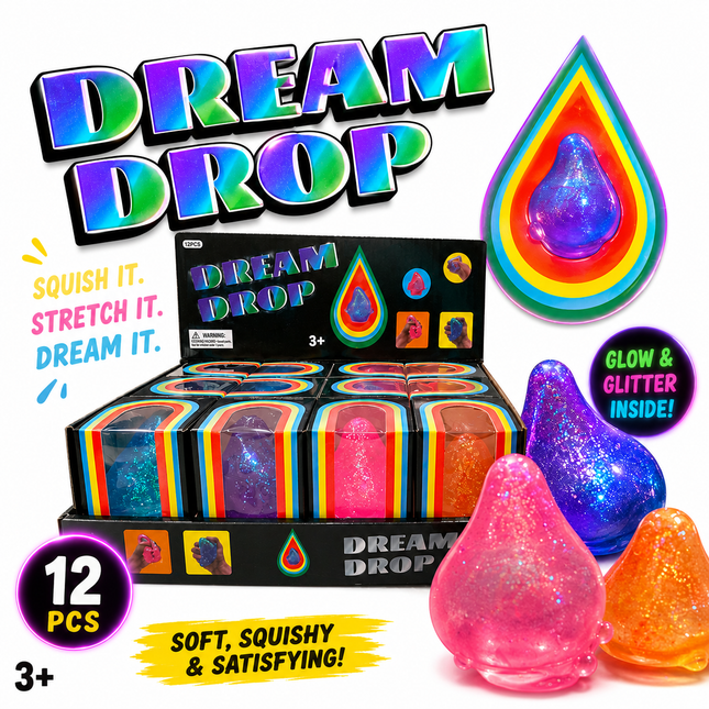 Glitter Squishy Drop Toy - Mystery Color