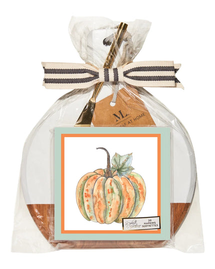 9.75"x8" Acaicia Bevel Board and Napkin Gift Set (Assorted Designs)