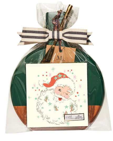 9.75"x8" Acaicia Bevel Board and Napkin Gift Set (Assorted Designs)