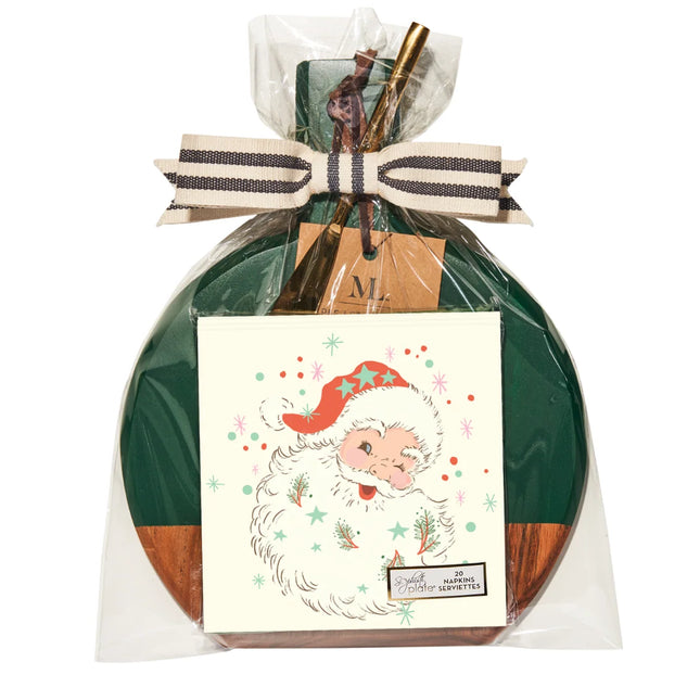 9.75"x8" Acaicia Bevel Board and Napkin Gift Set (Assorted Designs)