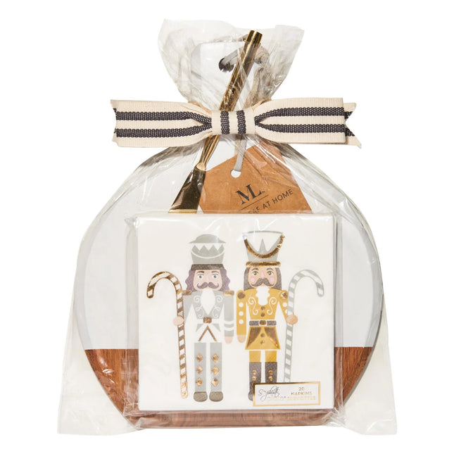 9.75"x8" Acaicia Bevel Board and Napkin Gift Set (Assorted Designs)