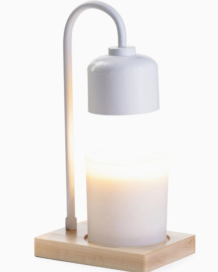 Arched Candle Warmer Lamp White & Wood
