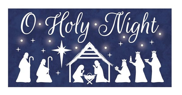 Holy Night Sign with Lights