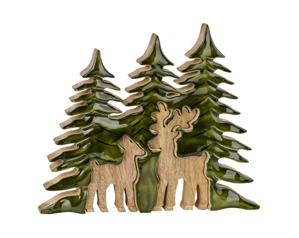 Nested Mangowood Deer and Trees